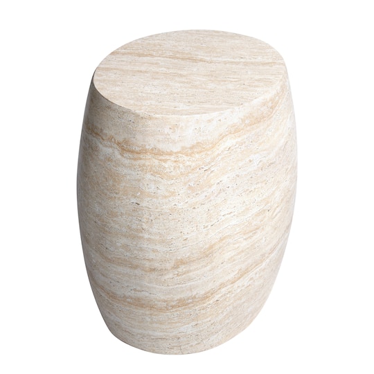 Empire Art Direct 25" Oval Travertine Stone Finish MGO Side Accent Table